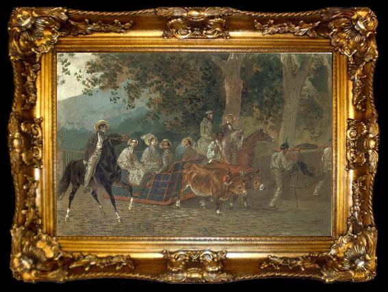 framed  Karl Briullov Promenade, ta009-2